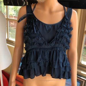 Cinq a Sept 5a7 Tiered Silk Tank Top